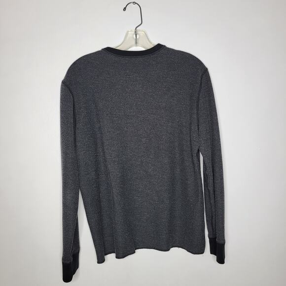 UnTuckIt Shrock Henley Shirt Casual Gray Snap Close Long Sleeve Men Medium - Picture 5 of 11